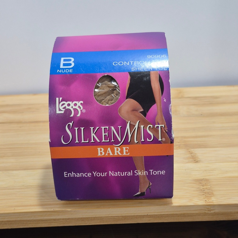 NWT L'eggs Silken Mist Control Top Pantyhose Nude Size B
